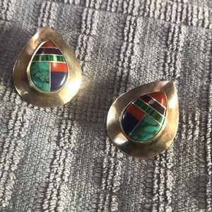 Sterling silver turquoise pierced earrings